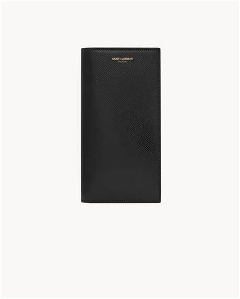 embossed leather continental wallet ysl|Saint Laurent Paris continental wallet in coated bark leather.